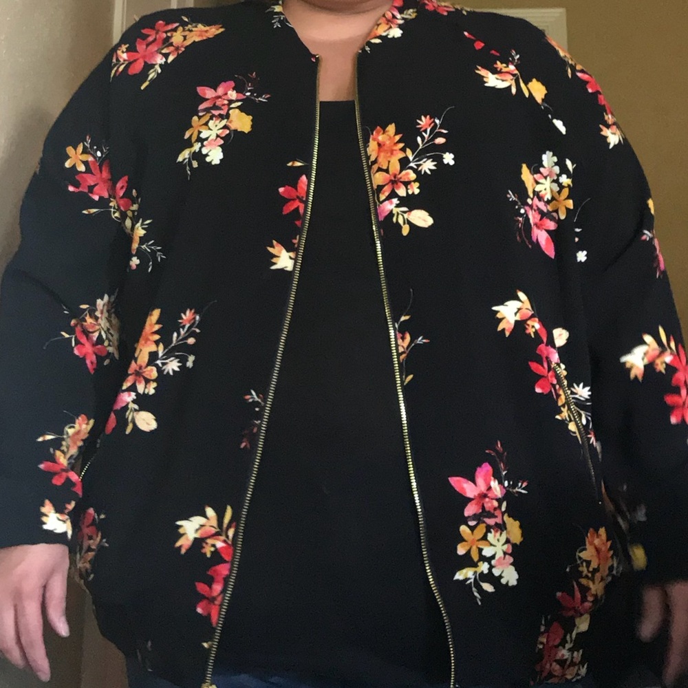 Ava & Viv Floral Bomber Jacket